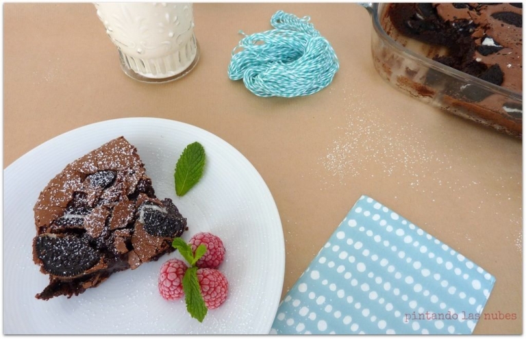 brownie de chocolate y oreos