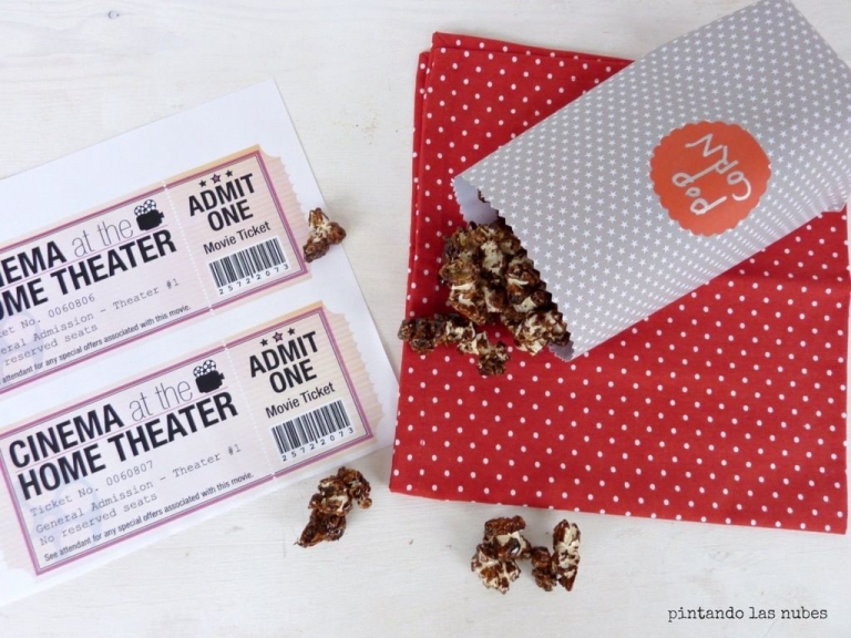idea cine casero con palomitas dulces