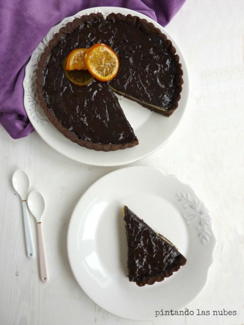 Tarta deliciosa chocolate y naranja
