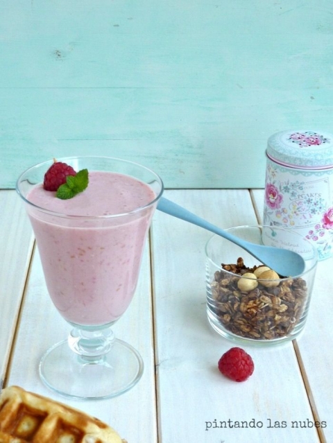 batido casero de frambuesas