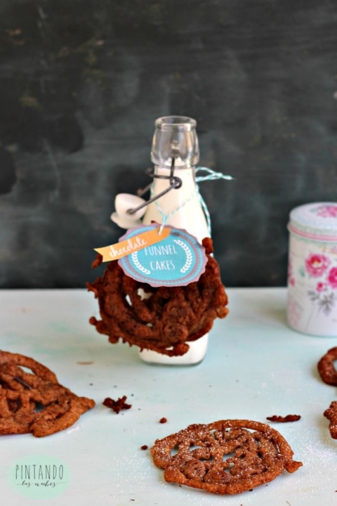 Chocolate funnel cakes por Pintando las nubes