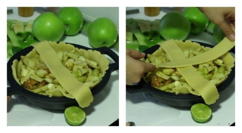 Montaje tarta manzana americana