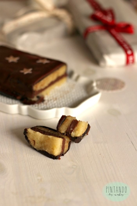 Turrón casero de trufa y mazapán por Pintando las nubes
