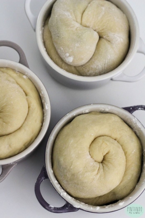 Formando espirales en cocotte