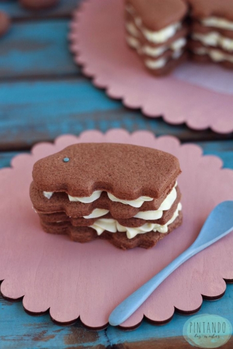 Ración de tarta de cookies puzzle animals