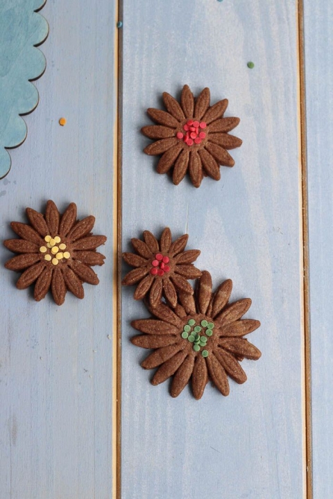 Receta fácil para hacer galletas de chocolate flor