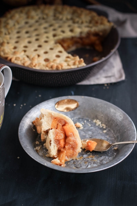 Receta de tarta de melocotón de Pintando las nubes