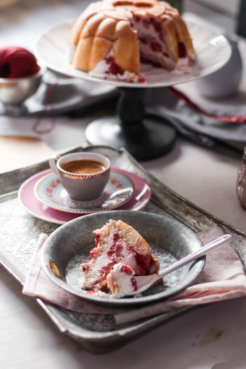 Tarta de fresas y queso de la abuela por Pintando las nubes