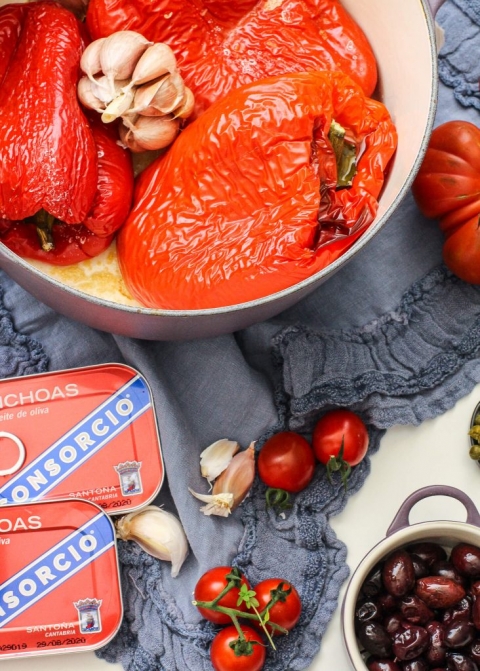 pimientos asados para hacer ensalada
